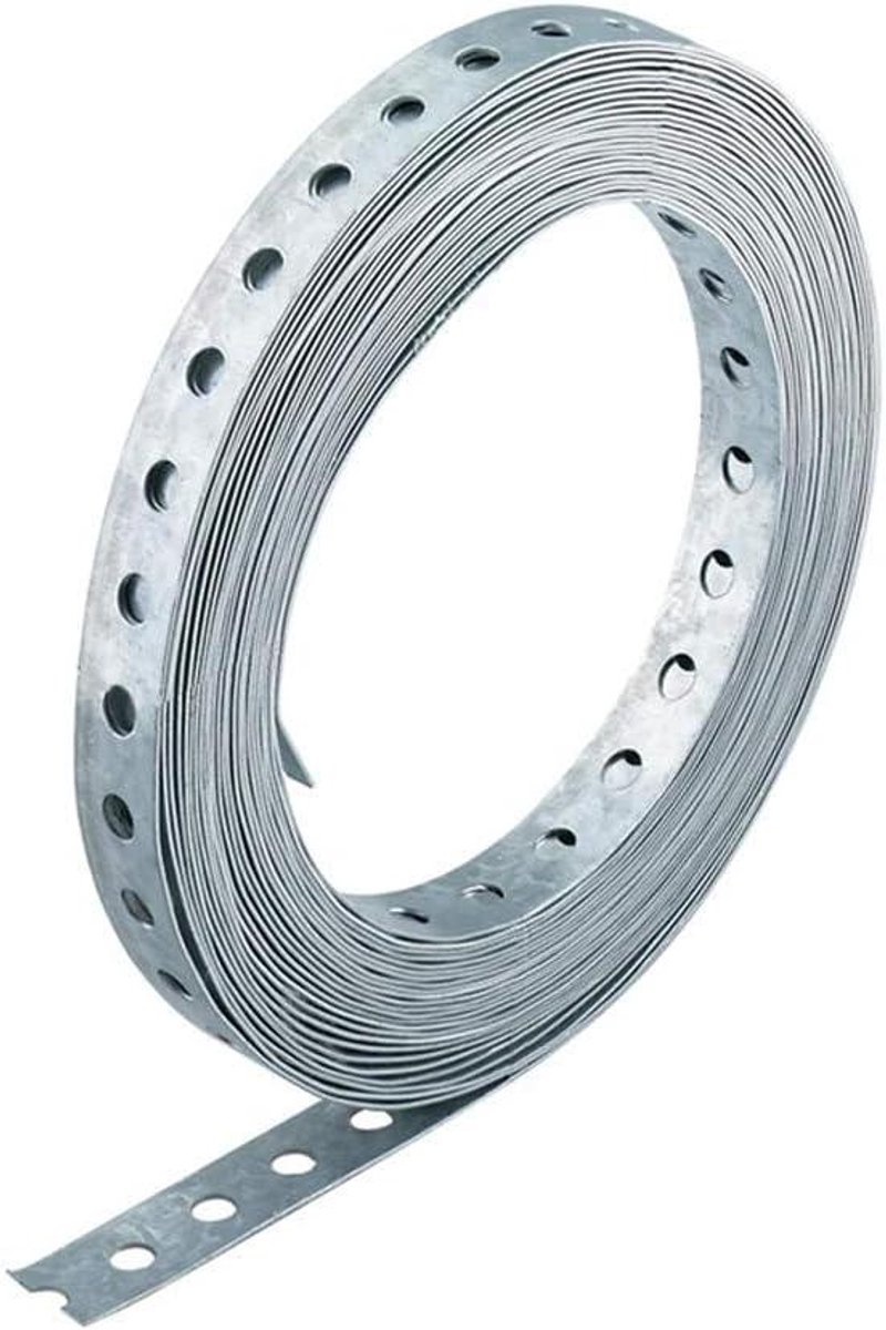 Gegalvaniseerd staalband - Bevestigingsband gaten - Buizen bevestigen - Flexibel aanpasbaar - 25 cm lengte
