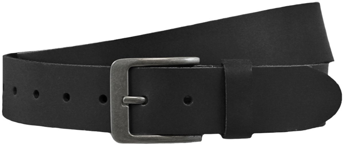 Houtkamp Unisex Leren Riem Zwart – 4 cm Brede Jeansriem met Moderne Gesp – Echt Leer voor Dames & Heren - Lengte totaal 100 cm / Riemmaat 85
