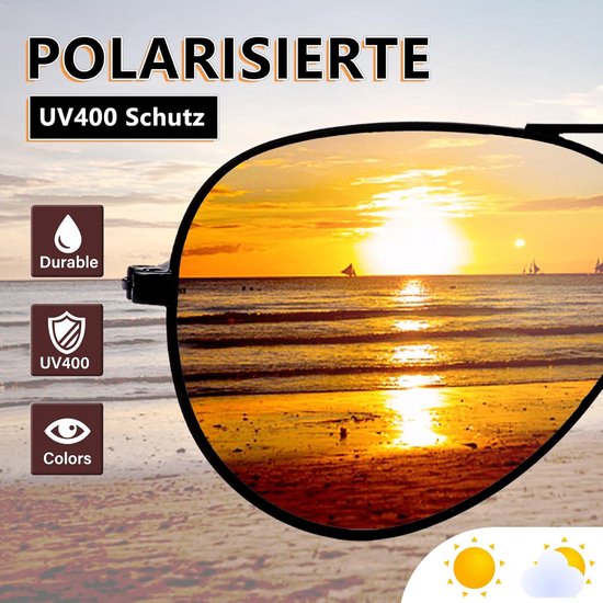 Aviator Kinder Zonnebril - Pilotenbril Jongens Meisjes - Bescherming Tegen Zonlicht - Gepolariseerde UV400 Lens - 21.5 x 11.4 cm van Aviator — afbeelding 2