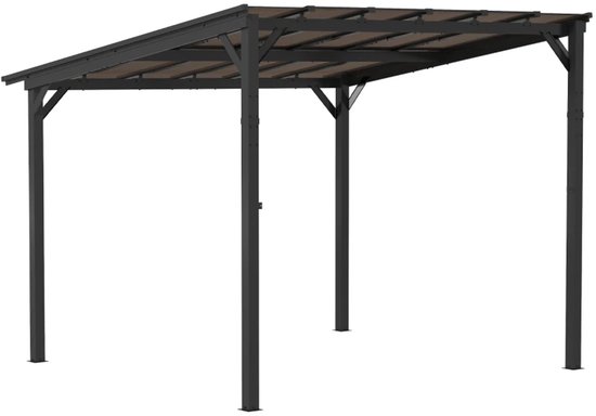 Luxe Pergola - Prieel - Paviljoen met Waterdicht Dak - Tuinpergola - Overkapping - Terrasoverkapping - UV-bestendig - 3 x 3 m - Terrasoverkapping – Tuinpaviljoen Buiten - voor Terras, Tuin, Balkon - Donkergrijs