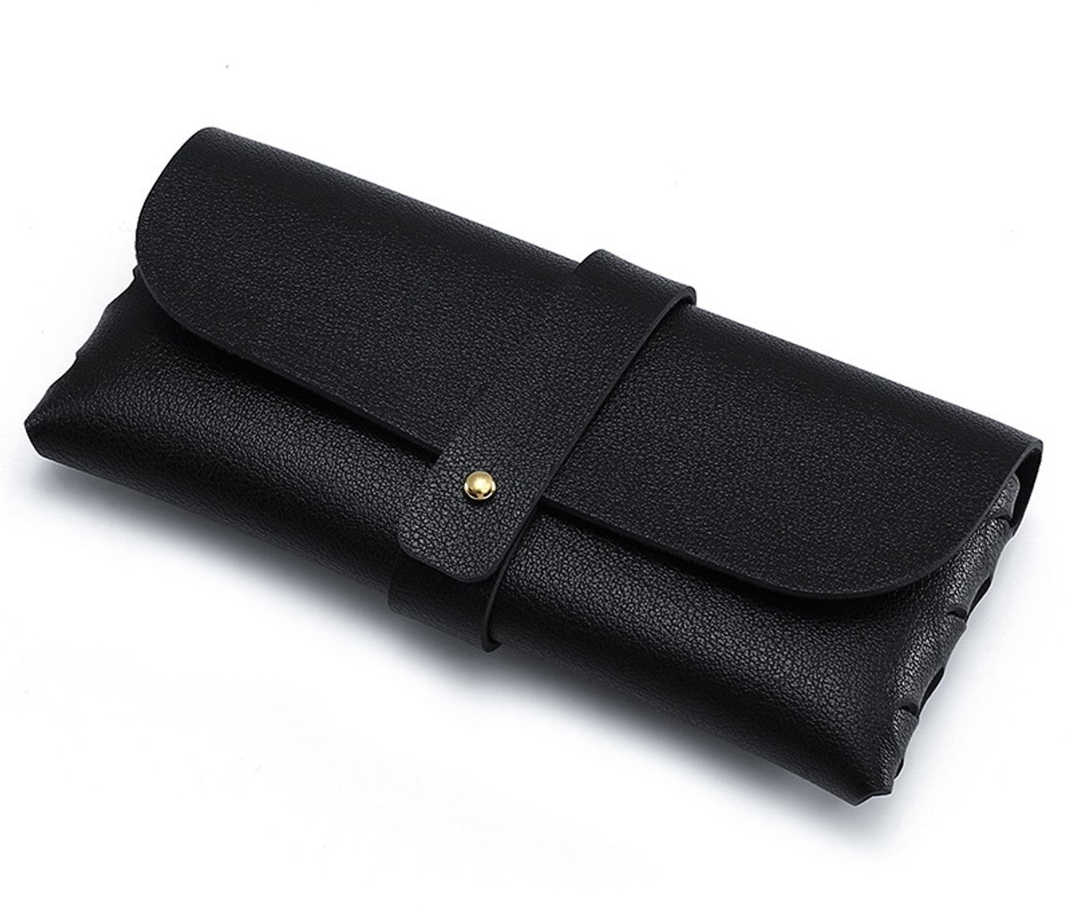 Brillenetui, zacht klein opbergtasje voor sieraden, ontwerp met één knoop, leerachtig materiaal, lichtgewicht en draagbaar, unisex.