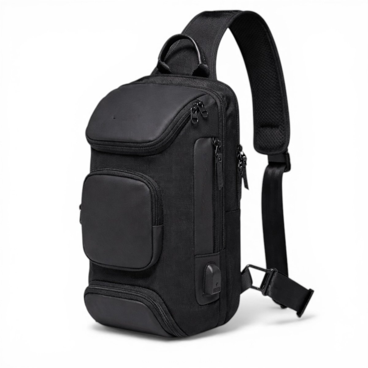 Sling Bag Rugzak met USB - Anti Diefstal Crossbody Tas - Zwart