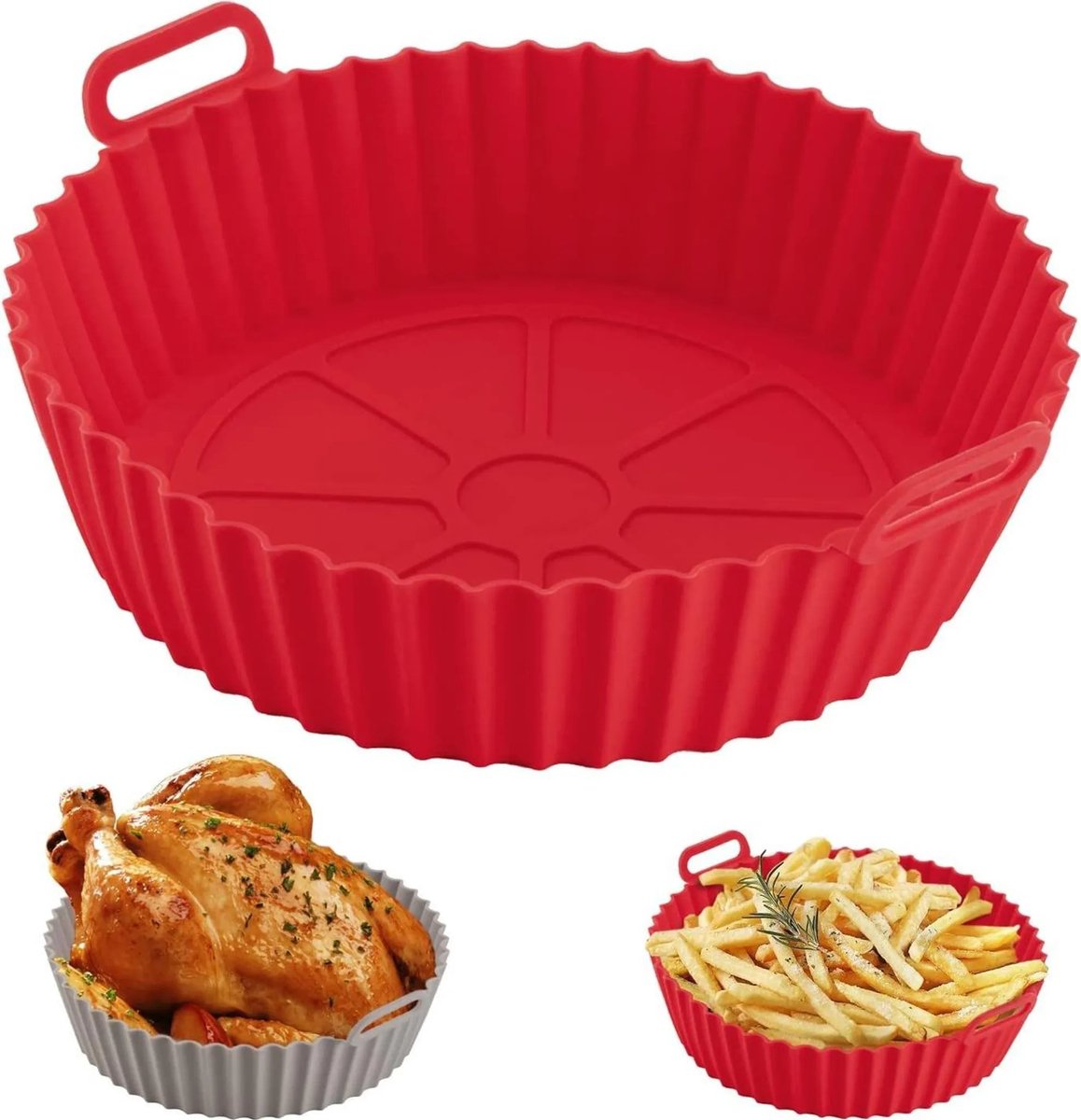 Siliconen bakvorm - siliconen bakmat Geschikt voor airfryer - rood