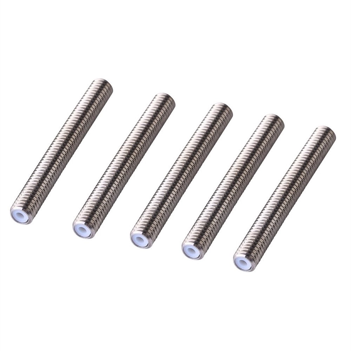 Allecto - 5-delige RVS M6 Nozzle met PTFE Tube voor 3D Printer MK8 Extruder 1.75mm