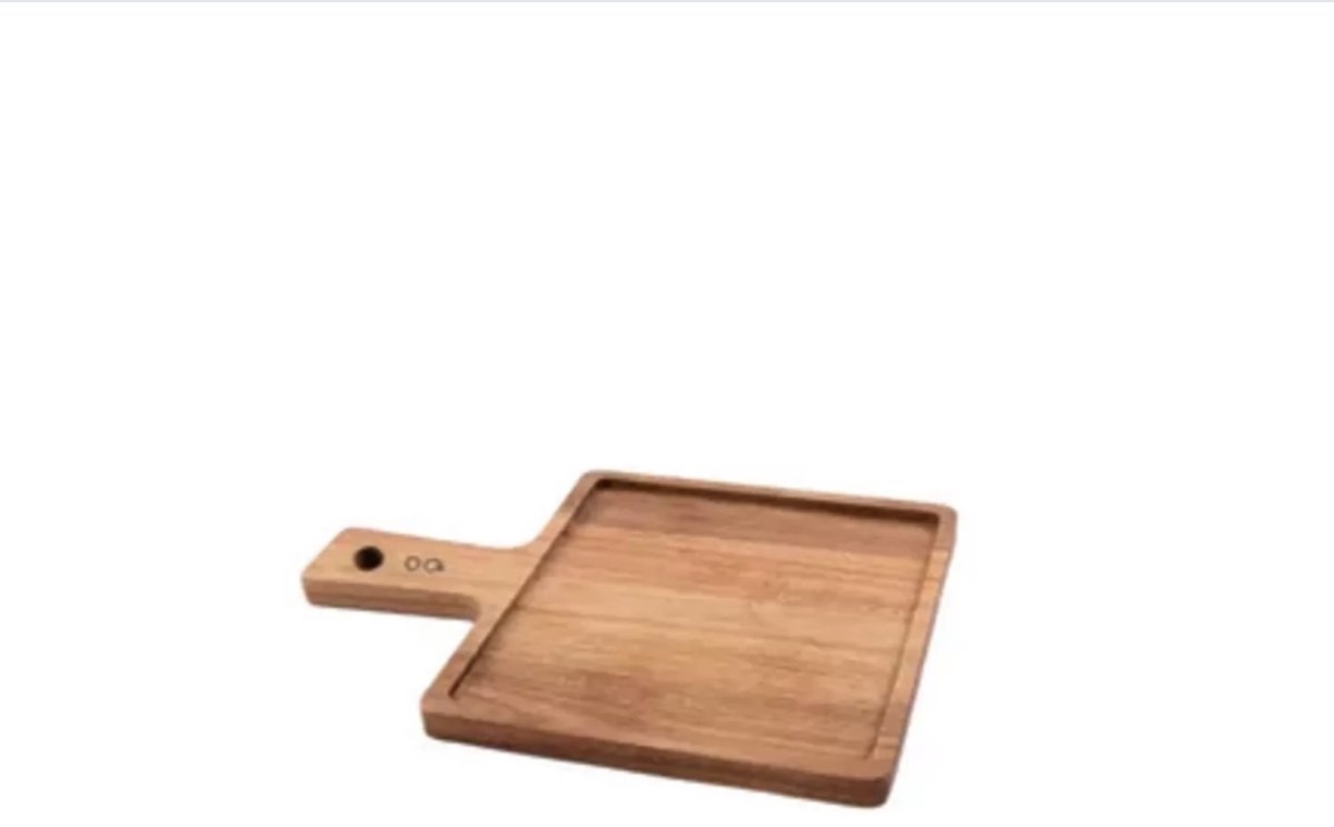 Hamburgerplank uit acaciahout met handvat 30x25cm FSC®