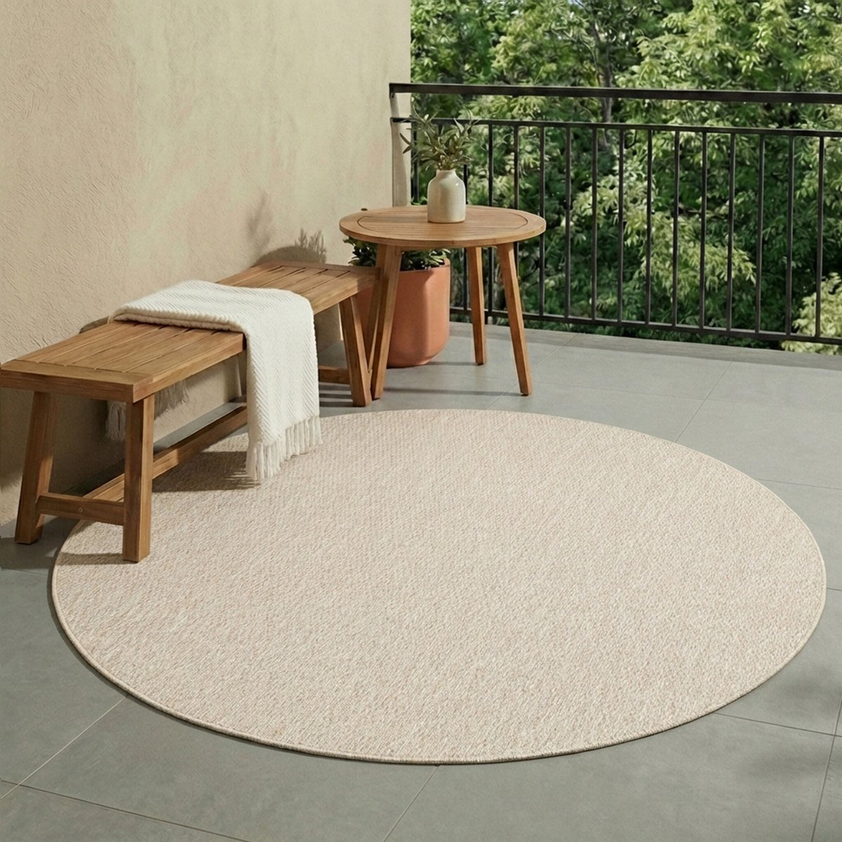 NATURL. Rond buitenkleed - Costa Zand - Ø 100cm