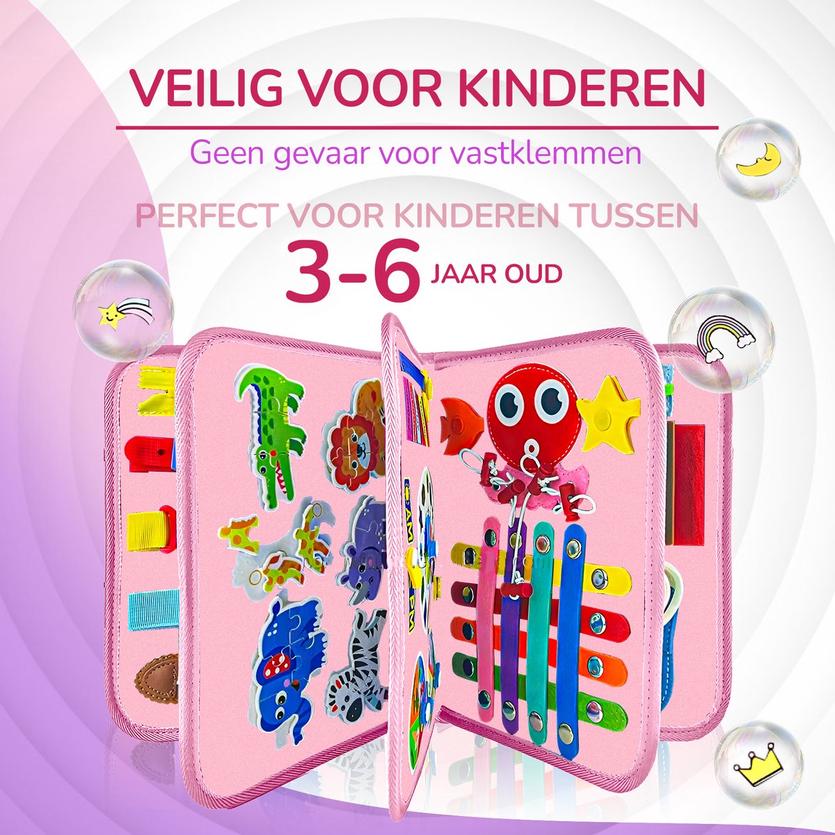 GoodsFrom Busy Board - Montessori speelgoed voor fijne motoriek - 2+ jaar — afbeelding 5