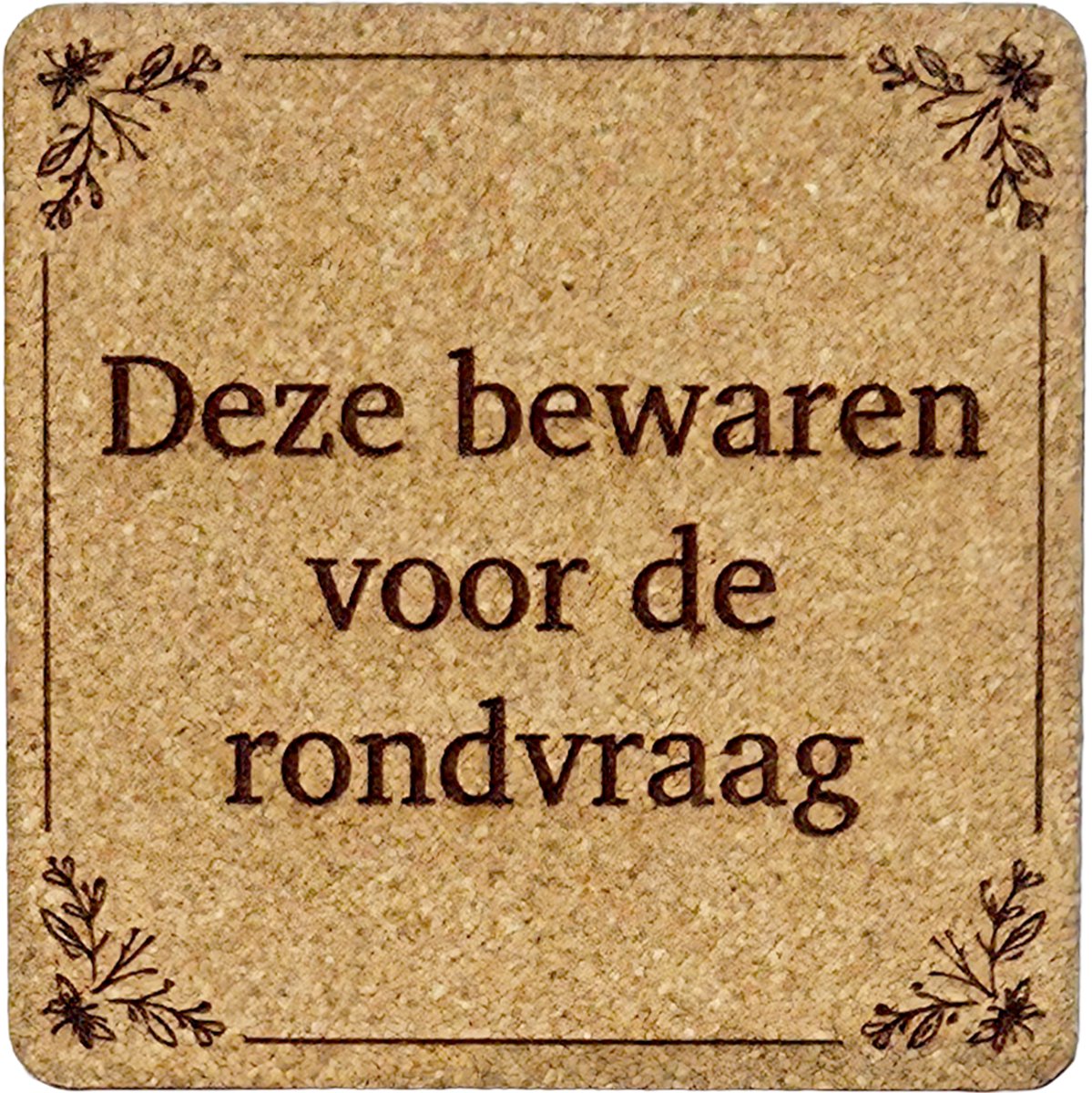 Kurken Onderzetter Rondvraag - Glazen Onderzetters - Gegraveerd - Tilburgs