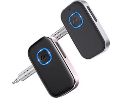 Bluetooth 5.0 Receiver - 16 Uur Draadloos Luisteren - 3.5mm AUX Bluetooth Ontvanger - Handsfree Bellen in de Auto - Audio Adapter voor Speakers & Koptelefoons - Zwart