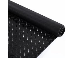 Rubberen Beschermmat - Vloermat Traanplaat Ribbelplaatlook - Werkplaats Garage Kofferbak - Antislip Waterafstotend - 100 cm Breed 3 mm Dik