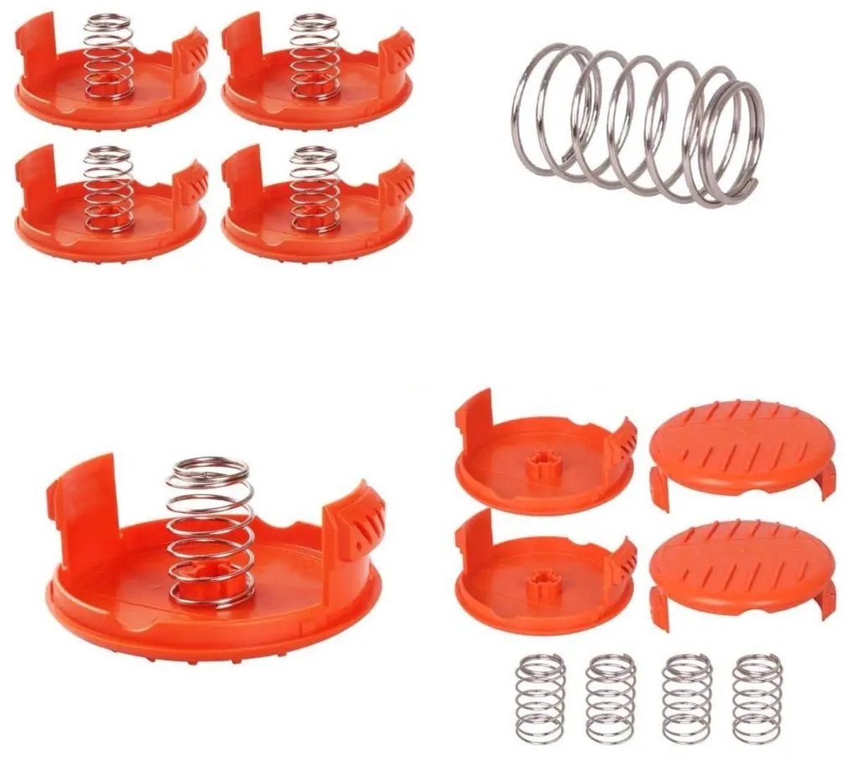 WiseGoods Premium Spoelkap Set Voor Grastrimmer – Vervangende Spoelafdekkingen Met Veer – Geschikt Voor Black & Decker – 4 Stuks