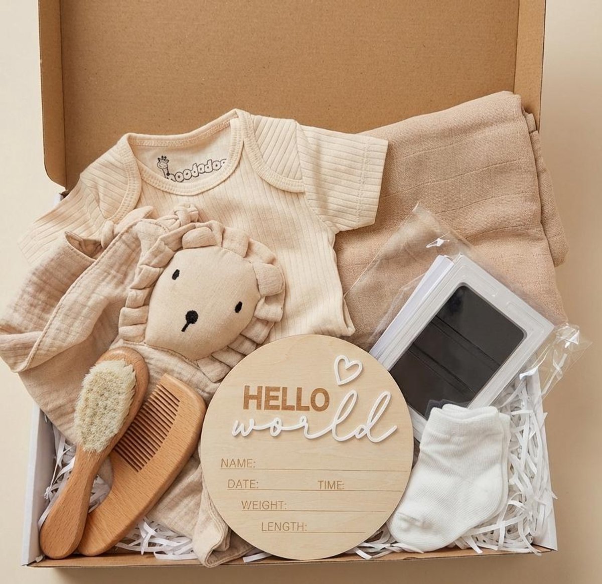 kraamcadeau pakket unisex large - baby cadeau set - luxe verpakking - kadoshop020