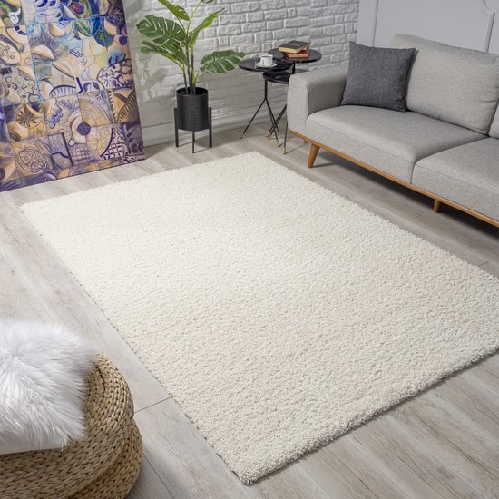 Impression Shaggy Rug Creme à poils longs - 300x400CM