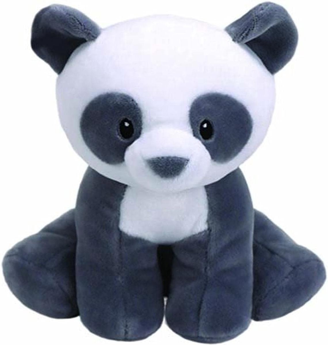 Pluche Panda Knuffel - Baby Panda - Kraamcadeau - Geborduurde Ogen - 17 cm - Grijs Zwart Wit