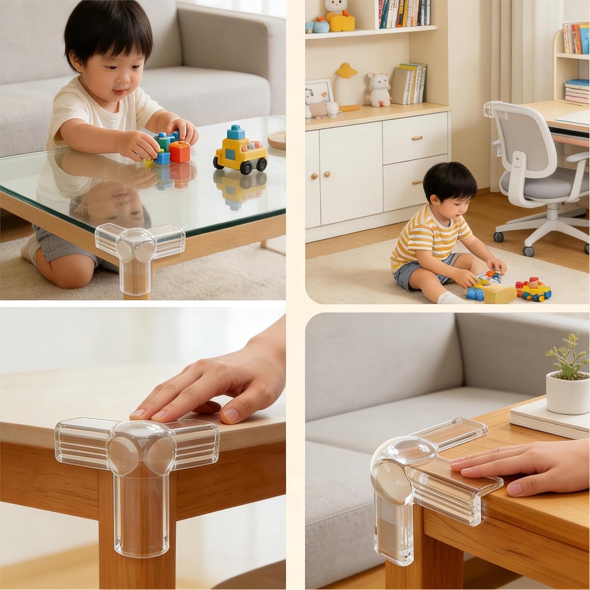 Tafelhoekhoezen Baby - Hoekbeschermers Meubels - Babykamer Beveiligen - Zacht Slagvast PVC - 12 Stuks Transparant – foto 2