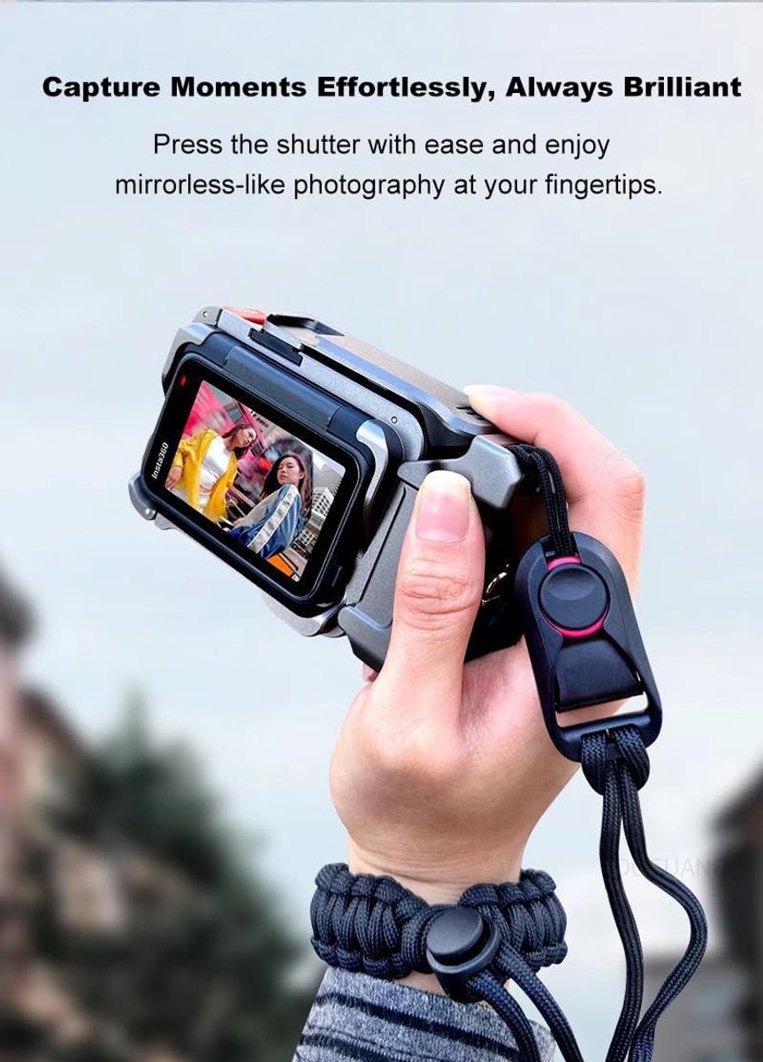 Camera Side Handle Grip Xplorer Kit voor Insta.360 Ace Pro 2/Ace Pro/Ace, Camera Cage met Koude Schoen Interface en Sluiter, Handvat met 1/4 schroef interface voor Vlogging & Travel Shoot thumbnail 4