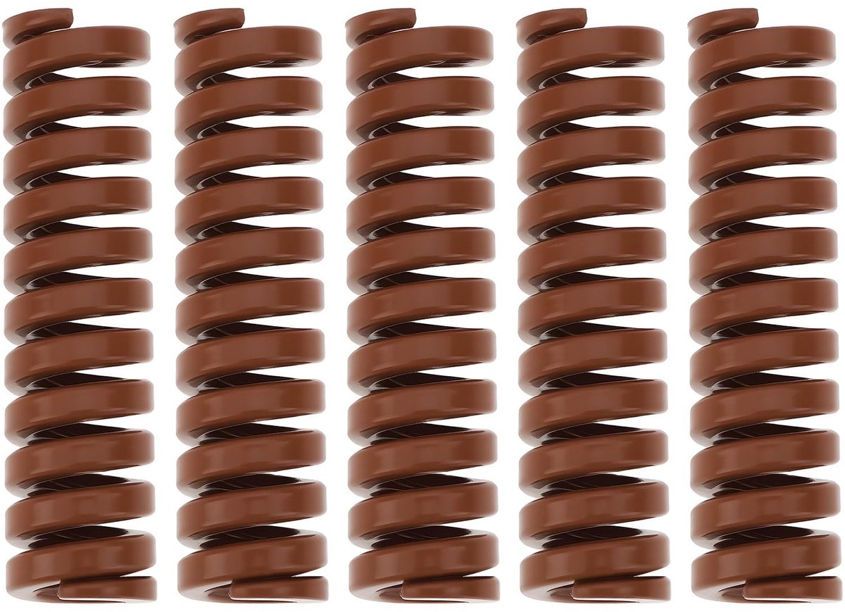 5x Bruine Heavy Duty Compressielenten 8x4x30mm - Hoge Stijfheid voor Zware Ladingen
