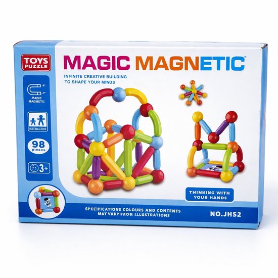 Magnetisch Bouwspeelgoed 98 Delig – Creatieve Constructie Set met Sterke Magneten voor Kinderen