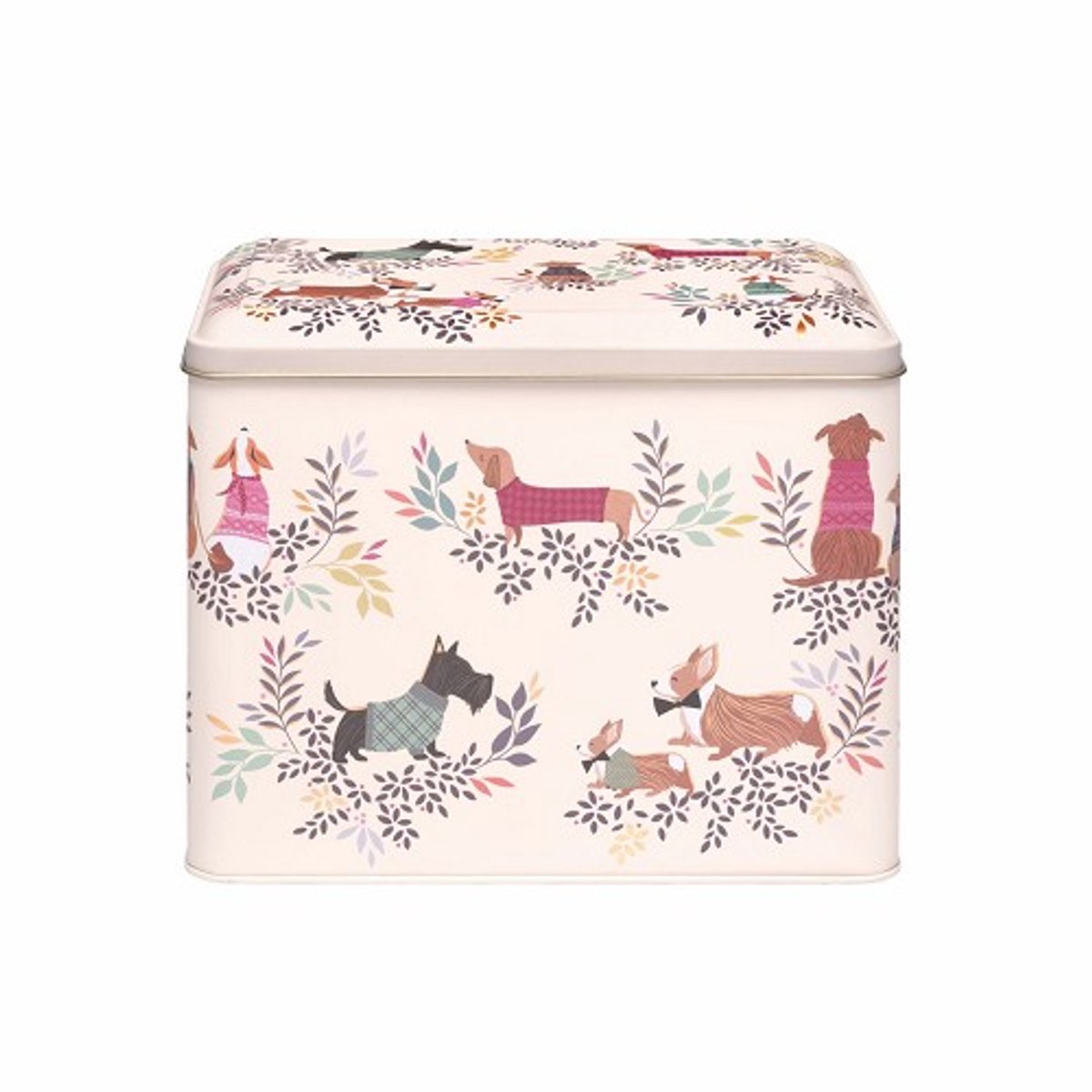 Sara Miller London - Bewaarblik XL Caddy Dapper Dogs - Honden - Blik - Rechthoek - 19 x 13 x 14 cm