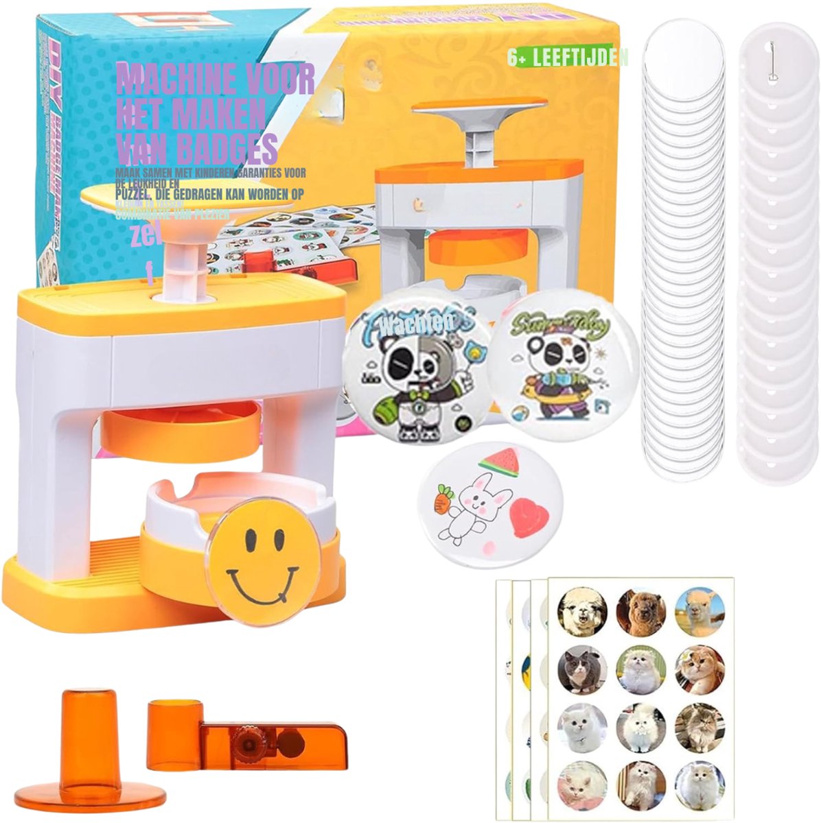 DYNA®Button Maker 55mm – Button Machine – Badge Maker – Buttons Zelf Maken – Geel - 12cm x 12cm x 15cm
