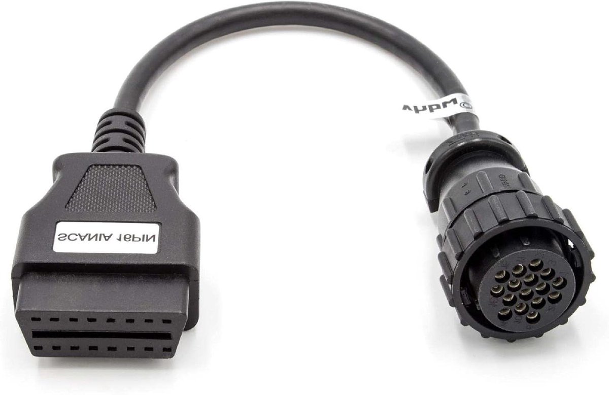 OBD2 Adapterkabel - Diagnosekabel Verlenging - Scania Diagnose - Plug and Play - 16-Pin - Zwart