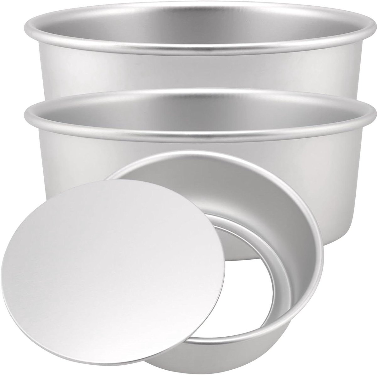 Aluminium Cakevorm - Ronde Bakvorm - Taarten Bakken - Verwijderbare Bodem - 20 cm - Zilver