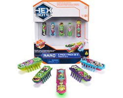 HEX BOTS nano 5 Pack, 4 nano Bots met extra Flash nano, sensorisch speelgoed voor kinderen en katten met trillingstechnologie, insecten- en minirobotspeelgoed