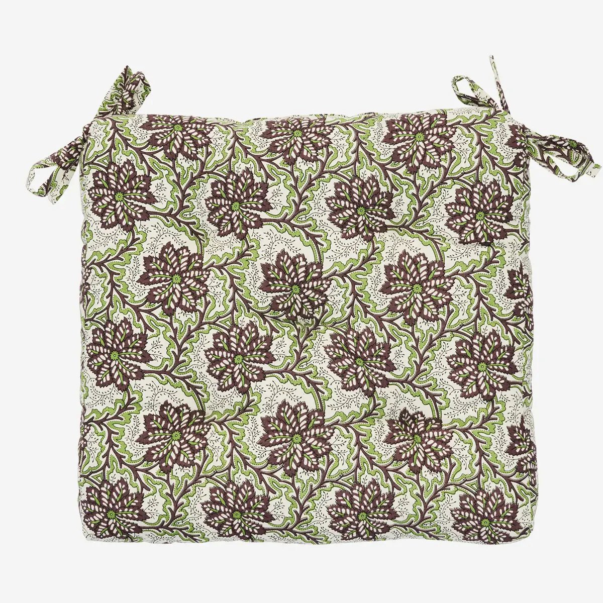 Madam Stoltz - Zitkussen met Bloemenprint en strikjes - 45x45cm - Katoen