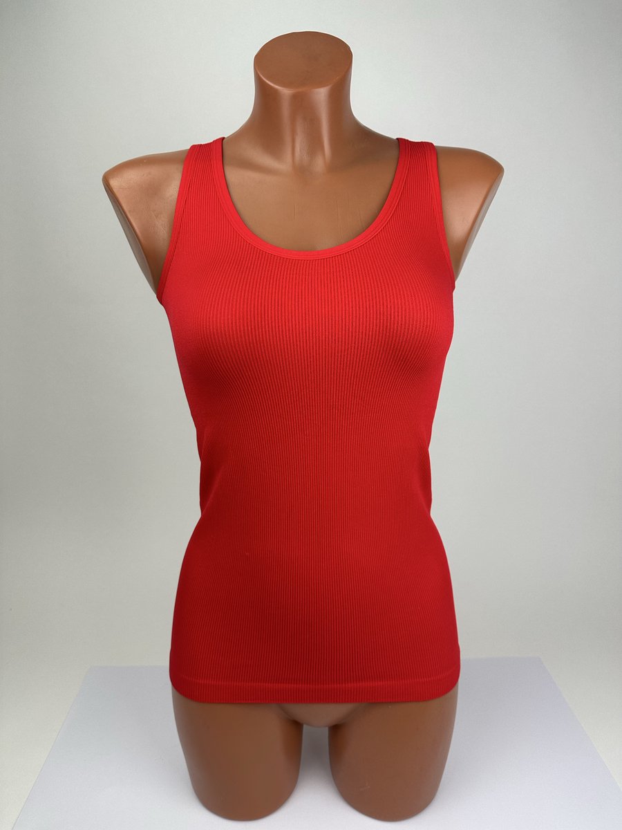 Marco Rossi - Dameshemd - Onderhemd - Dames Sporthemden - Tanktop - Brede Band - Singlet - Rood - Maat 36/38 - S/M