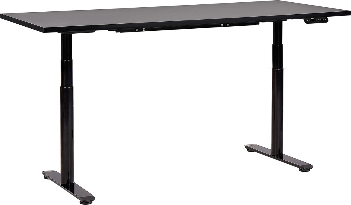 Beliani DESTINAS - Elektrisch Verstelbaar bureau - Zwart - 180 cm - MDF