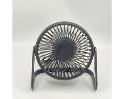 USB-bureauventilator, draagbare mini-ventilator met stekker, ideaal als cadeau voor thuis, perfect voor slaapkamers, kantoren, keukens, kamperen, enz. (Zwart)