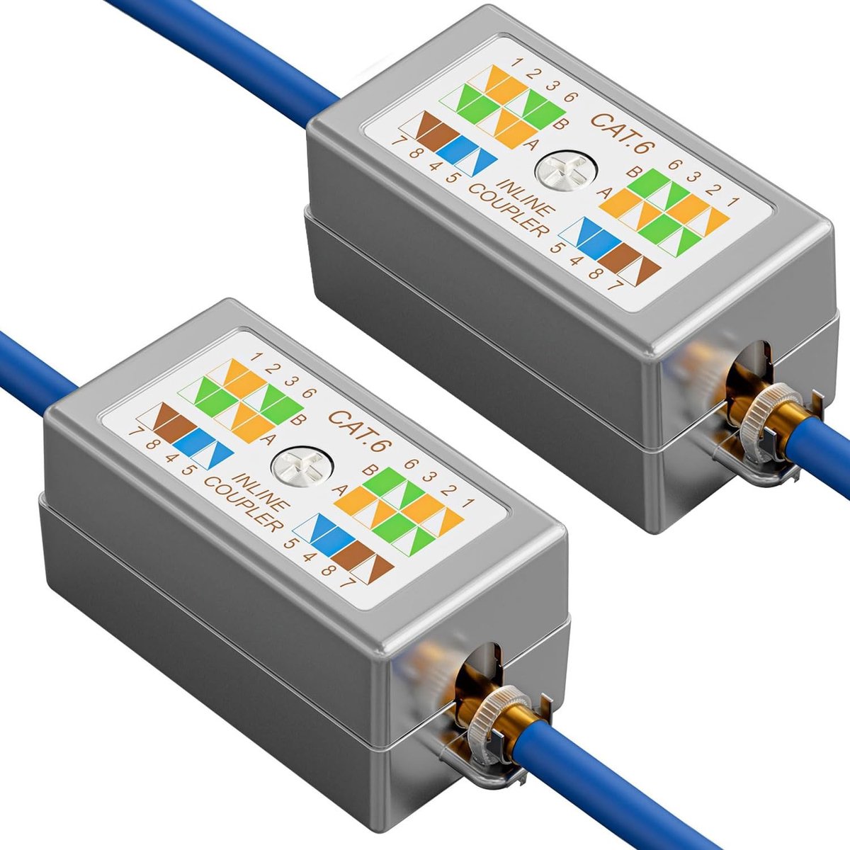 Allecto - 2 Stuks 10Gbps Schilded Ethernet Junction Box Cat5e/Cat6 - Punch Down Type