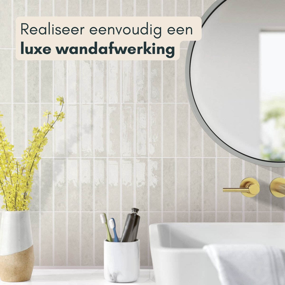 Smart Tiles Plaktegels Keuken en Badkamer - Subway Wit, Zelfklevende Tegelstickers & Wandpanelen PVC, 10 Tegels 27,81x24,64 cm, Hittebestendig, Makkelijk te Installeren, Gemaakt in Canada