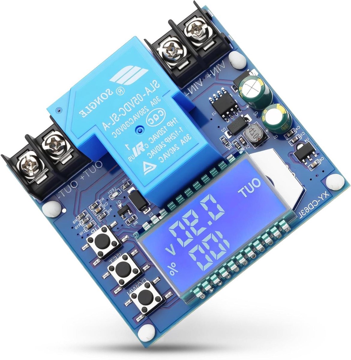 Laagspanning Controller - Bescherming Module - Batterij Bewaking - Instelbare Timer - 6-60V 30A