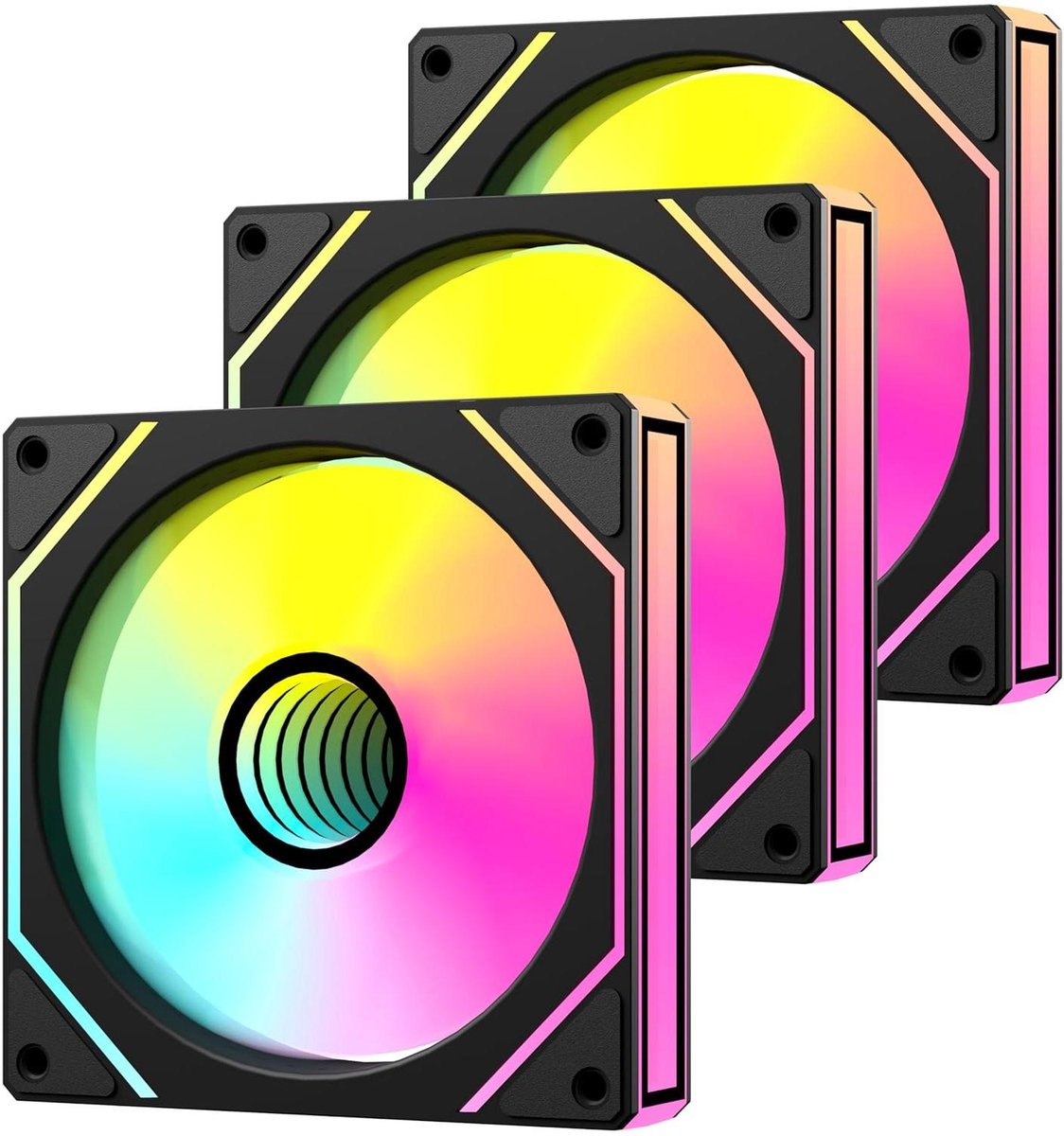 PC Ventilatoren - Behuizing Ventilator - PC Koeling - Dubbele Infinity Mirror - 120 mm - Zwart