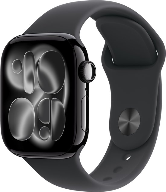 Apple Watch 11 - Wifi + 5G - 42mm - Jet Black Aluminium Case with Black Sport Band - S/M