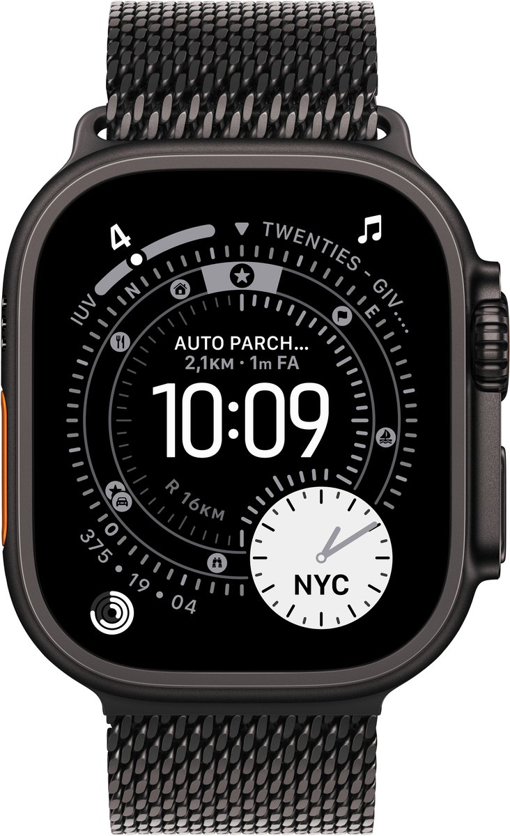 Apple MGHR4ZM/A slimme draagbare accessoire Band Zwart Titanium - Small - 49mm