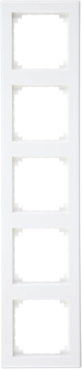 Schakelaar Frame - Afdekraam - Inbouw Installatie - Krasbestendig Duroplast - 5-voudig 80x365mm - Poolwit