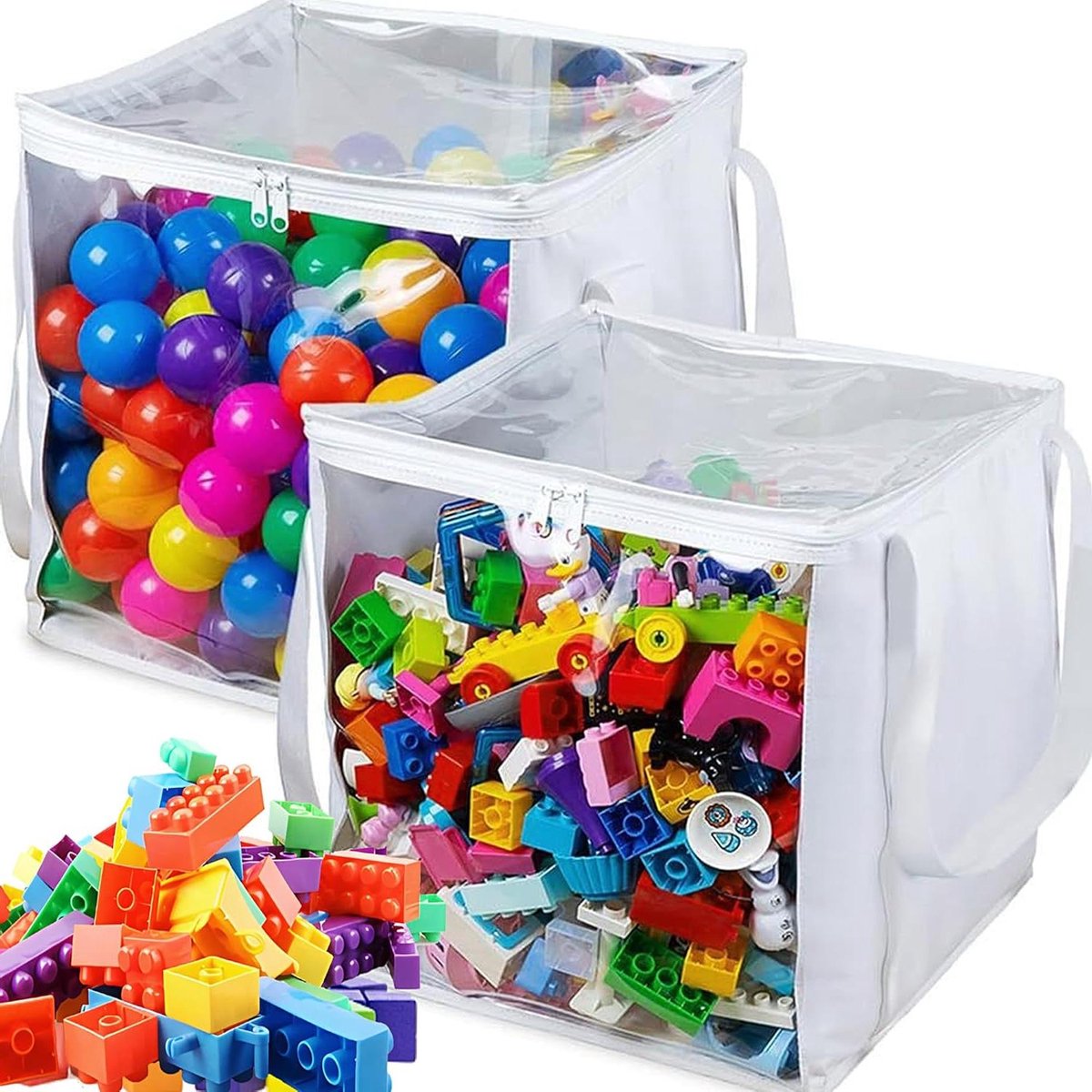 Opbergzakken Speelgoed - Opbergboxen Kleding - Ruimte Besparen - Waterproof Herbruikbaar - 35x35x35cm - Wit