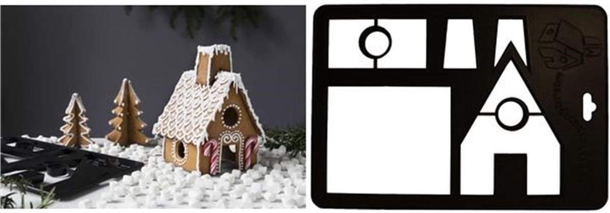 Koekjesvorm Huis - Bakvorm Kerst - Speculaas Maken - Roestvrij Staal - 28.5 cm