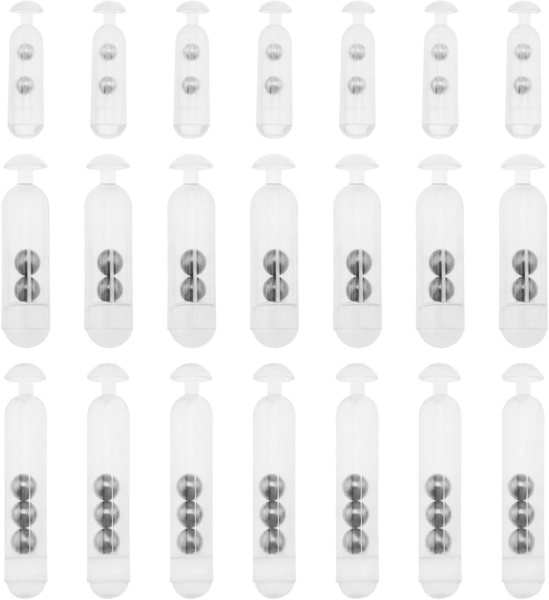 ECSiNG 56pcs Fishing Rattle Rattle Worm Jig Fishing Lure Insert Pipe Rattles L/M/S 3 Sizes Plastic Rattles Shaking Metal Ball Rattles Insert Tube Sound Attract