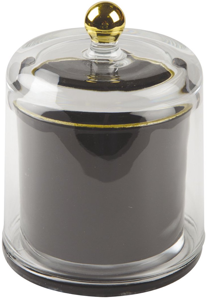 AULICA - Zwart en gouden bel kaars - tonka parfum - 10.8x10.8x14.8cm - Zwart/Goud