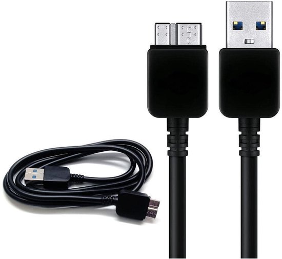 USB 3.0 Kabel - Oplaadkabel Synchronisatiekabel - Externe Schijf Aansluiten - Hoge Snelheid Dataoverdracht - 3FT - Zwart — afbeelding 3