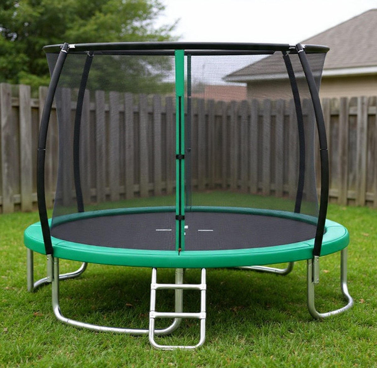 Trampoline voor Buiten 244 cm met Veiligheidsnet en Ladder – Recreatie Tuintrampoline met Verzinkt Metalen Frame, Antislip Ladder, Gebogen Poten en Hoog Elastisch Springdoek – voor Kinderen & Volwassenen – Urbanhome