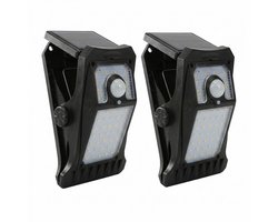 ECTEATOY ECTEATOY® Buitenlamp - Bewegingssensor - 2 Stuks - Tuinverlichting Zonne-energie & USB - IP65 weerbestendig - Zwart- LED