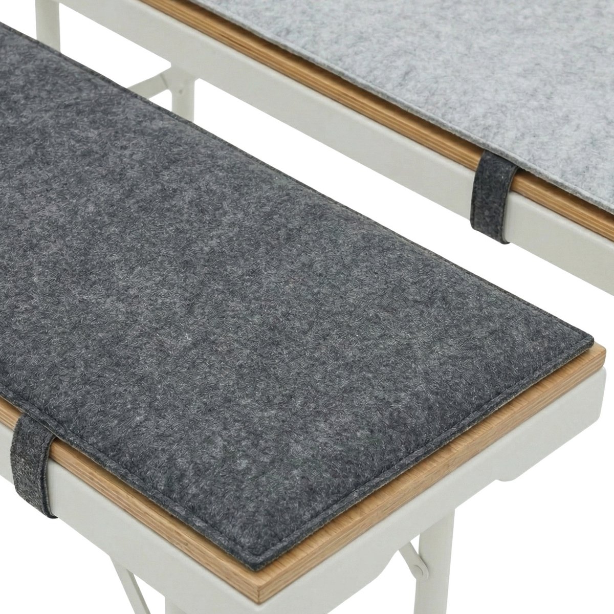 DuneDesign Set van 2 Vilten Bierbank Kussens 180x28cm - Omkeerbaar Tweekleurig - Opvouwbaar Zitkussen 1cm Dik - Zitbekleding Buiten Tuin Feest Oktoberfest Terras