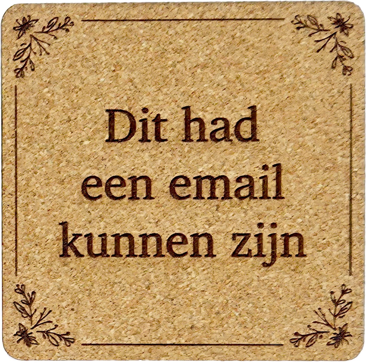 Kurken Onderzetter Email - Glazen Onderzetters - Gegraveerd - Tilburgs