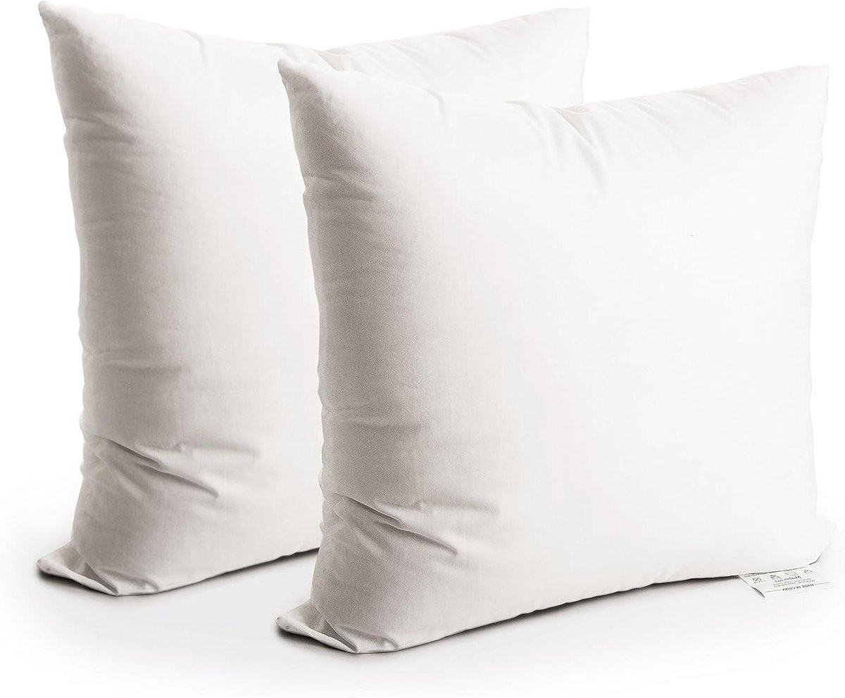 Kusseninleg Set - Vulkussens Sierkussen - Decoratie Woonkamer - Hypoallergeen Polyester - 26x26 cm - Wit