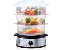 Nexvo® Stoomkoker - Stoomkokers - Stoompan - Grijs - 24cm x 31cm x 43cm