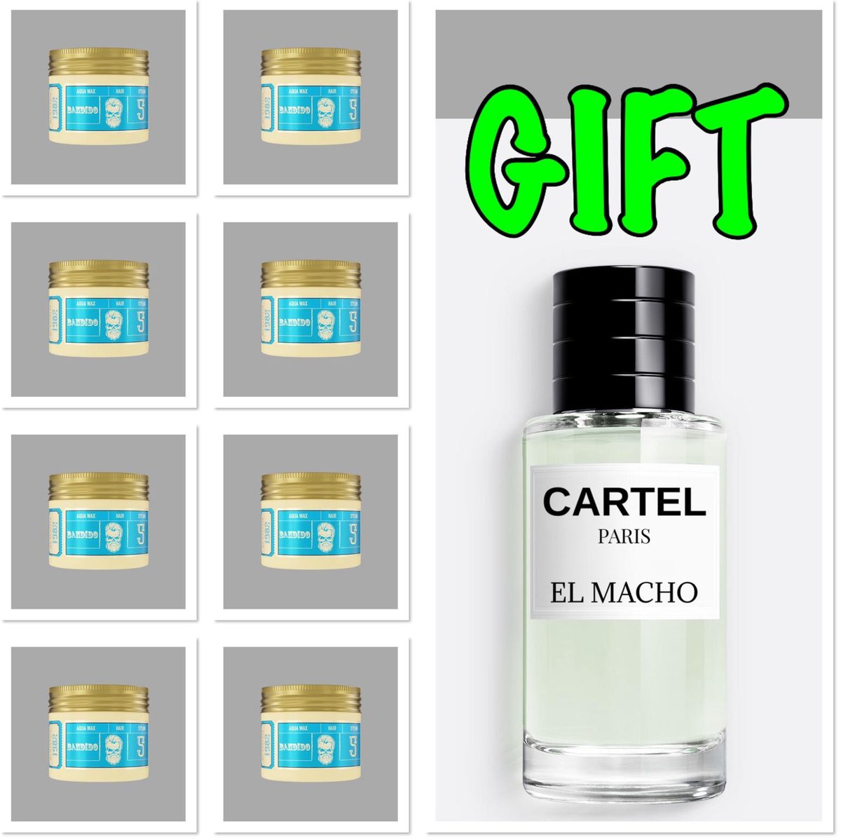 Bol.com Bandido Aqua wax Nr 5 - 8 Stuks 125ml. + 1X Cartel Parfum 50ml GRATIS aanbieding